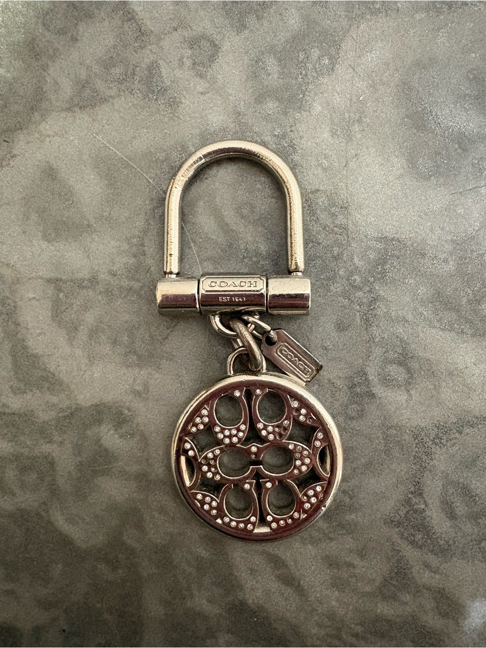 Vintage Coach Pavé Crystal OP Art Signature C Keychain Bag Charm 92959